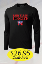 Load image into Gallery viewer, Lady Flags Dry Fit Long Sleeve with Hockey Logo printed.
