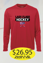 Load image into Gallery viewer, Lady Flags Dry Fit Long Sleeve with Hockey Logo printed.

