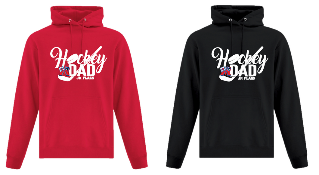JR Flags Hockey DAD Hoodie Hockey Logo Printed