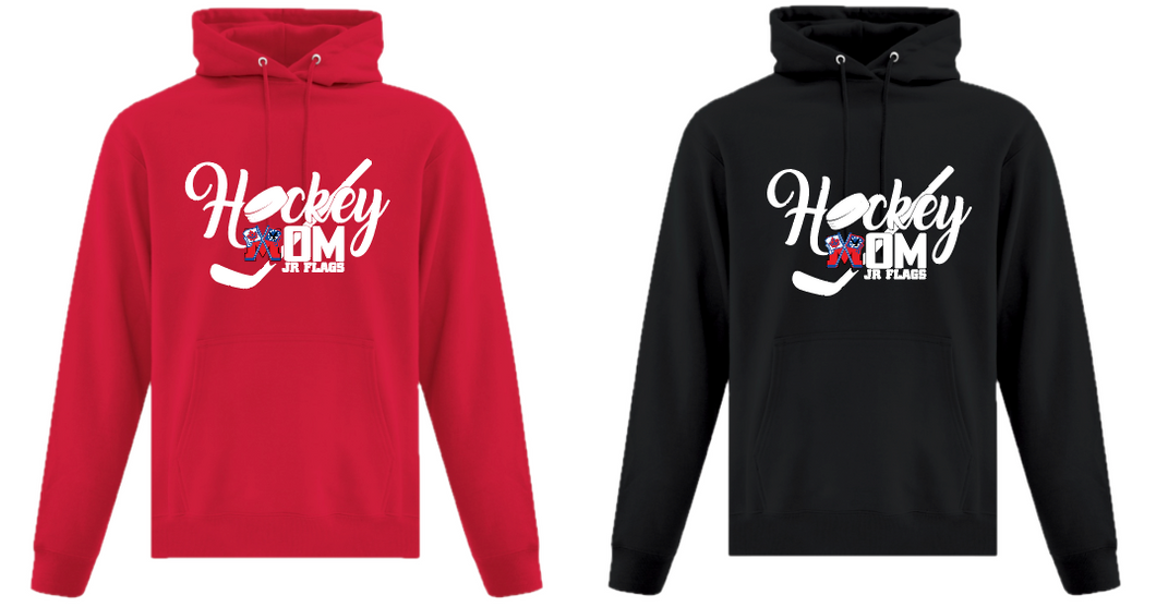 JR Flags Hockey MOM Hoodie Hockey Logo Printed