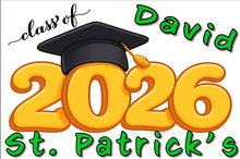 Load image into Gallery viewer, Graduation  2026 #01 CARTOON STYLE Lawn Sign includes yard stake
