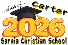 Load image into Gallery viewer, Graduation  2026 #01 CARTOON STYLE Lawn Sign includes yard stake
