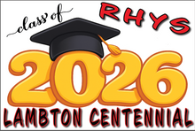 Load image into Gallery viewer, Graduation  2026 #01 CARTOON STYLE Lawn Sign includes yard stake
