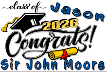 Load image into Gallery viewer, Graduation 2026  #02 CLASSIC Lawn Sign includes yard stake
