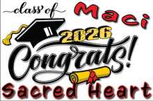 Load image into Gallery viewer, Graduation 2026  #02 CLASSIC Lawn Sign includes yard stake
