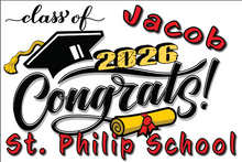 Load image into Gallery viewer, Graduation 2026  #02 CLASSIC Lawn Sign includes yard stake
