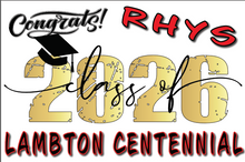 Load image into Gallery viewer, Graduation 2026  #3 RETRO Lawn Sign includes yard stake.
