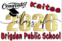 Load image into Gallery viewer, Graduation 2026  #3 RETRO Lawn Sign includes yard stake.
