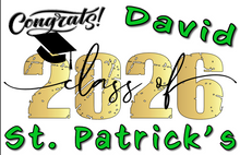 Load image into Gallery viewer, Graduation 2026  #3 RETRO Lawn Sign includes yard stake.
