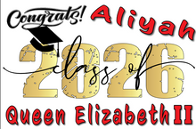 Load image into Gallery viewer, Graduation 2026  #3 RETRO Lawn Sign includes yard stake.

