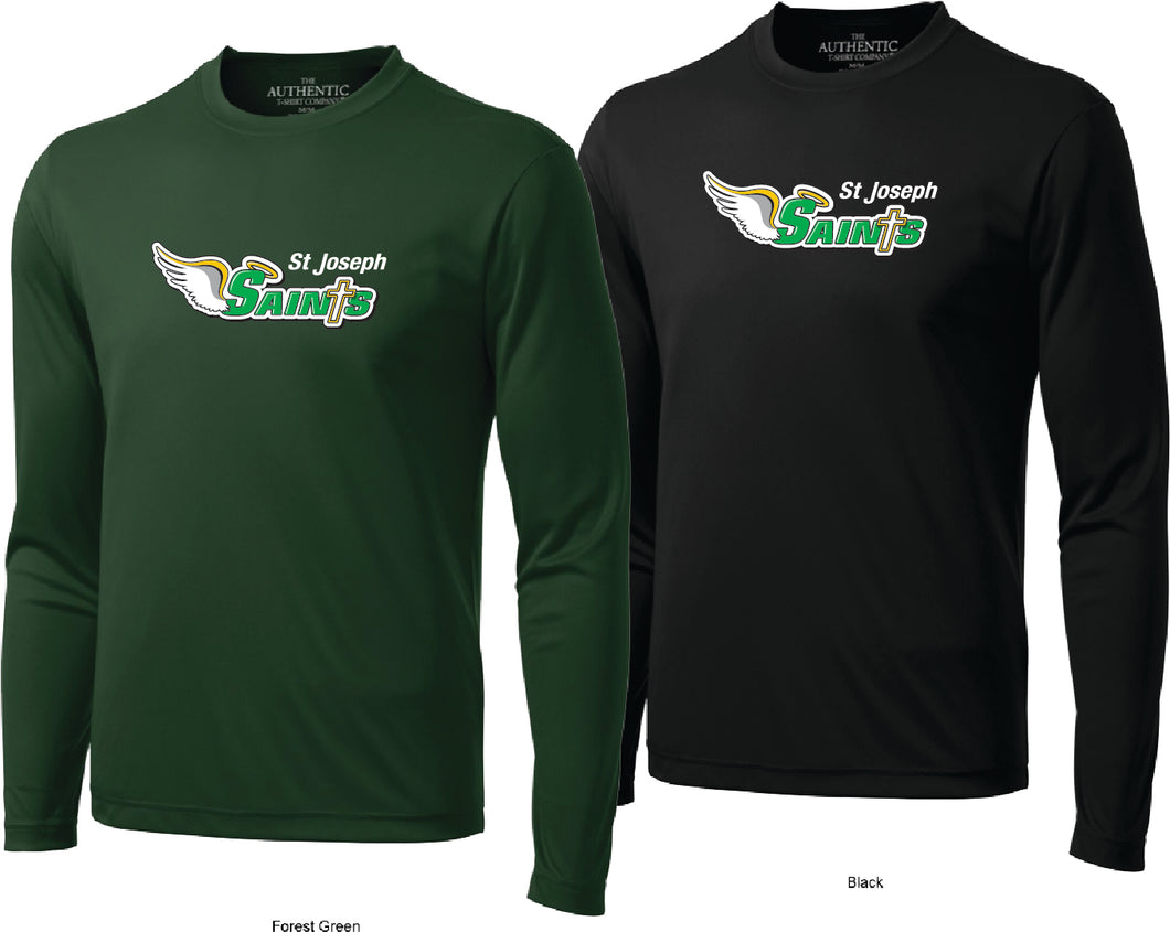 St Joseph Saints DRYFIT performance Long sleeve with LARGE Logo printed