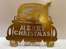 Load image into Gallery viewer, Gnome Christmas Truck 16.5&quot; x 17.5&quot; , 14 ga metal , powder coated.
