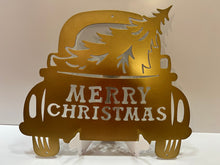 Load image into Gallery viewer, Gnome Christmas Truck 16.5&quot; x 17.5&quot; , 14 ga metal , powder coated.
