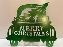 Load image into Gallery viewer, Gnome Christmas Truck 16.5&quot; x 17.5&quot; , 14 ga metal , powder coated.
