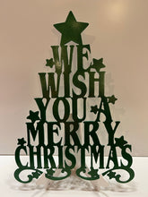 Load image into Gallery viewer, Christmas Tree We wish You A Merry Christmas 12&quot;x14&quot; , 14 ga metal , powder coated.
