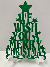 Load image into Gallery viewer, Christmas Tree We wish You A Merry Christmas 12&quot;x14&quot; , 14 ga metal , powder coated.
