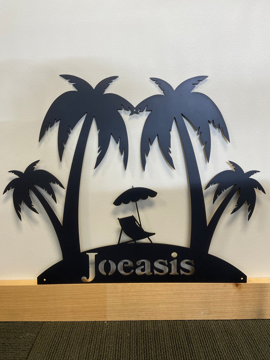 Palm Tree  Island Scene 18-36”,  14 ga metal , powder coated