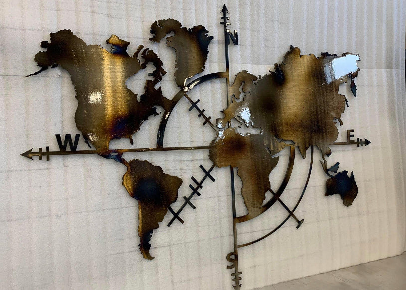 World Map in Bronze ,38