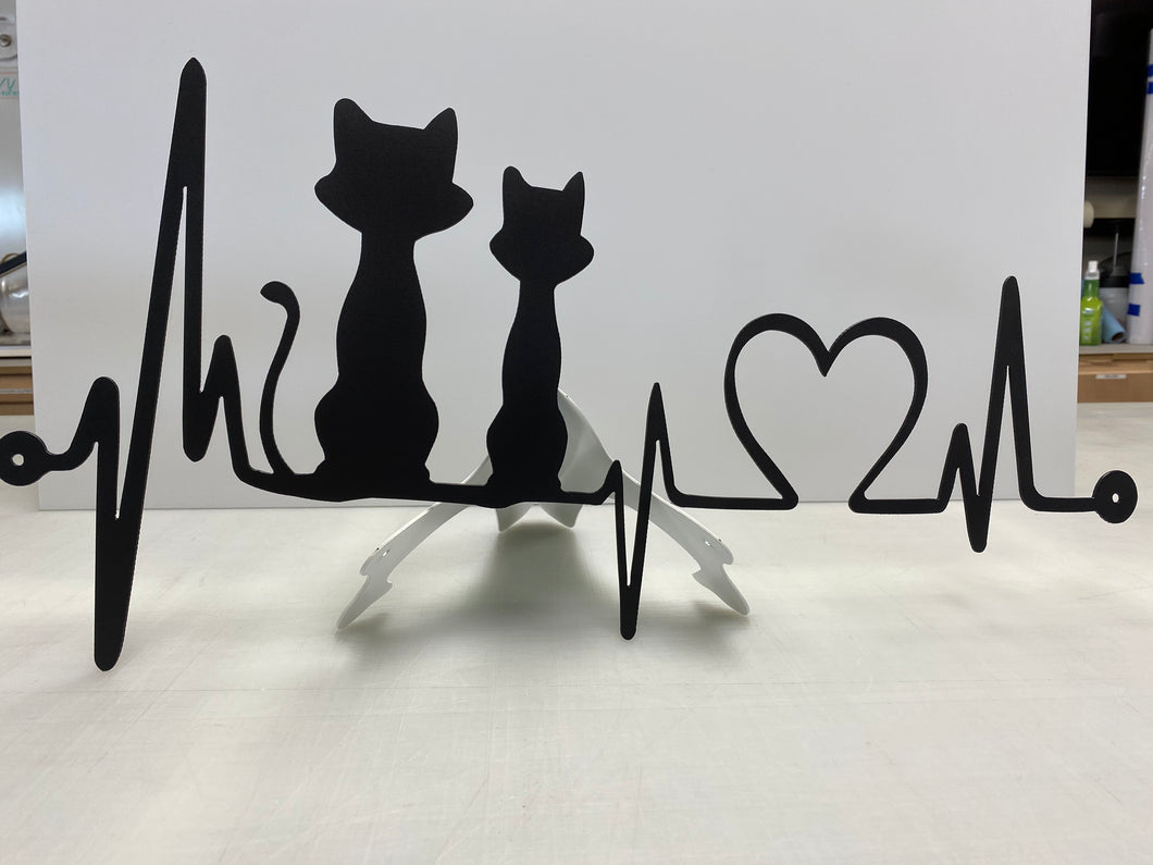 Cat Heart Beat Line......  ,14 ga metal , powder coated