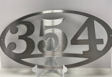 Load image into Gallery viewer, Address Sign Oval 18&quot;- 22&quot; ,14 ga metal , powder coated
