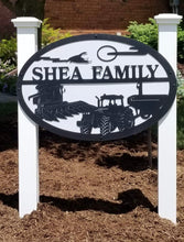 Load image into Gallery viewer, Farm Tractor Scene 36&quot; Oval ,14 ga metal , powder coated
