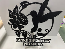 Load image into Gallery viewer, Hummingbird Garden Scene 24&quot;  ,14 ga metal , powder coated
