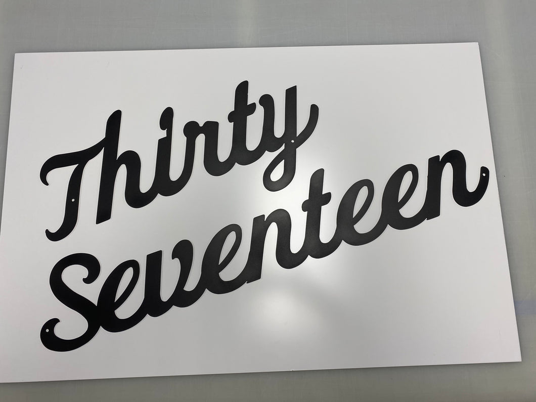 Address Sign Script #2, 14 ga metal , powder coated