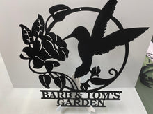 Load image into Gallery viewer, Hummingbird Garden Scene 24&quot;  ,14 ga metal , powder coated

