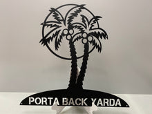Load image into Gallery viewer, Palm Tree Custom with family Name, 14 ga metal , powder coated
