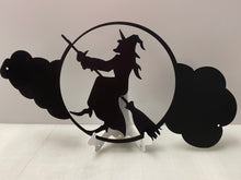 Load image into Gallery viewer, Halloween Flying Witch  21.5&quot;x11&quot; , 14 ga metal , powder coated
