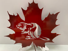 Load image into Gallery viewer, Beaver Maple Leaf, 14 ga metal , powder coated

