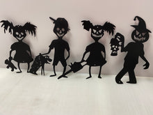 Load image into Gallery viewer, Halloween Kids approx. 11&quot; x6&quot;-8&quot; , 14 ga metal , powder coated
