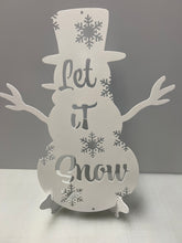 Load image into Gallery viewer, Snowman Let it Snow 16&quot;x19&quot; , 14 ga metal , powder coated
