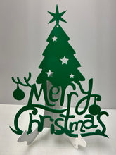 Load image into Gallery viewer, Merry Christmas Tree 13&quot;x16&quot; , 14 ga metal , powder coated.
