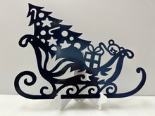Load image into Gallery viewer, Christmas Sleigh With tree 16 x 12&quot; , 14 ga metal , powder coated

