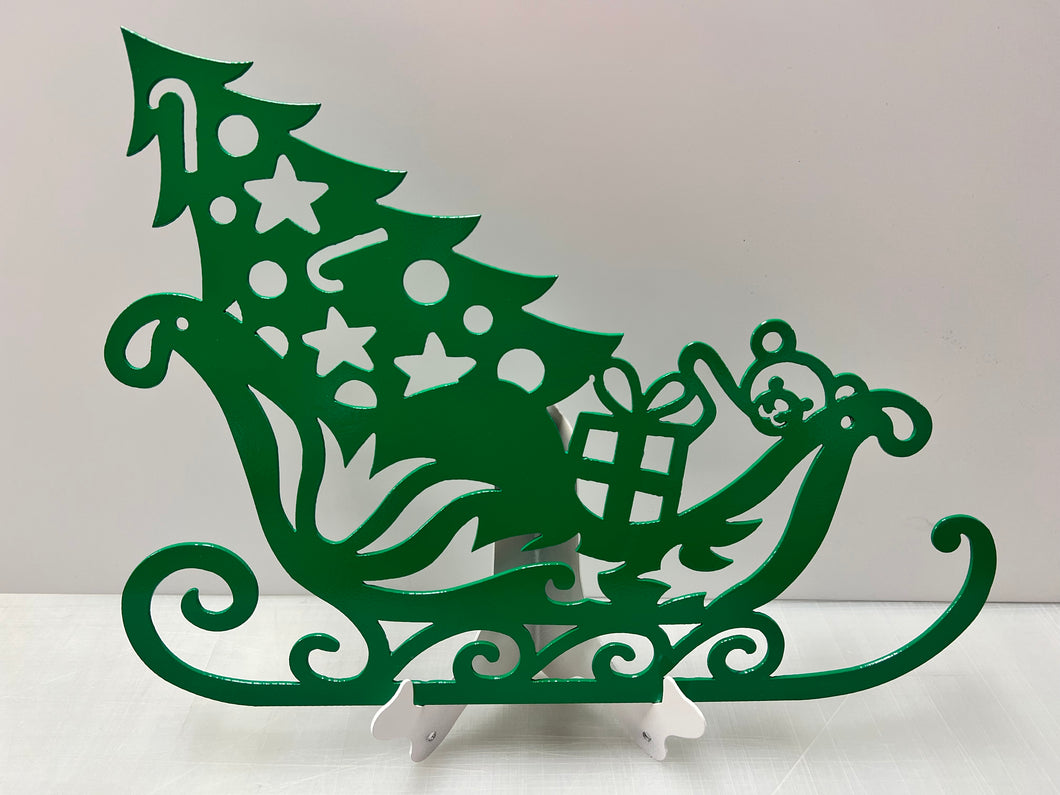 Christmas Sleigh With tree 16 x 12