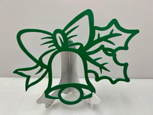 Load image into Gallery viewer, Merry Christmas Bell &amp; Holly 12&quot;x8&quot; , 14 ga metal , powder coated
