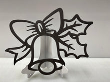 Load image into Gallery viewer, Merry Christmas Bell &amp; Holly 12&quot;x8&quot; , 14 ga metal , powder coated
