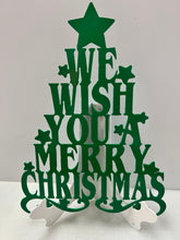 Load image into Gallery viewer, We wish you a Merry Christmas Tree 12&quot;x16&quot; , 14 ga metal , powder coated,
