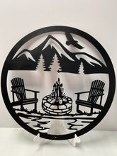 Load image into Gallery viewer, Camp Chairs With River Scene-No Name 24&quot; ,14 ga metal , powder coated.
