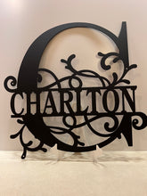 Load image into Gallery viewer, Family Letter Monogram CLASSIC Vines , 18&quot;-36&quot; 14 ga metal , powder coated.
