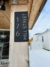 Load image into Gallery viewer, Address Sign Dual Sided Rectangle #4 (Vertical) 18&quot;- 22&quot;,14 ga metal , powder coated.
