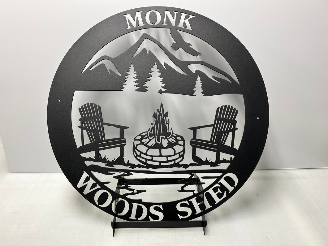 Camp Chairs & Fire  Scene/River with Names in outer Ring  24-36