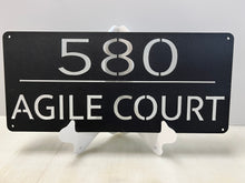 Load image into Gallery viewer, Address Sign Rectangle #2 (Horizontal) 18&quot;- 22&quot;,14 ga metal , powder coated.
