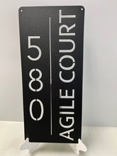 Load image into Gallery viewer, Address Sign Rectangle #3 (Vertical) 18&quot;- 22&quot;,14 ga metal , powder coated.
