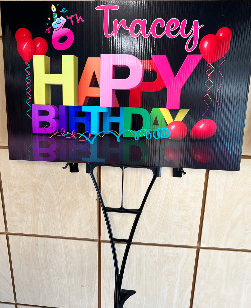 Birthday  #02 Lawn Sign includes yard stake