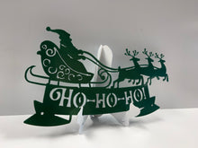 Load image into Gallery viewer, Ho Ho Ho Sleigh Reindeer 14 x 8&quot; , 14 ga metal , powder coated.
