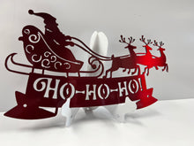 Load image into Gallery viewer, Ho Ho Ho Sleigh Reindeer 14 x 8&quot; , 14 ga metal , powder coated.
