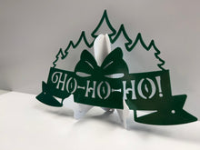 Load image into Gallery viewer, Ho Ho Ho Sleigh with Bow and Trees 14 x 10&quot; , 14 ga metal , powder coated
