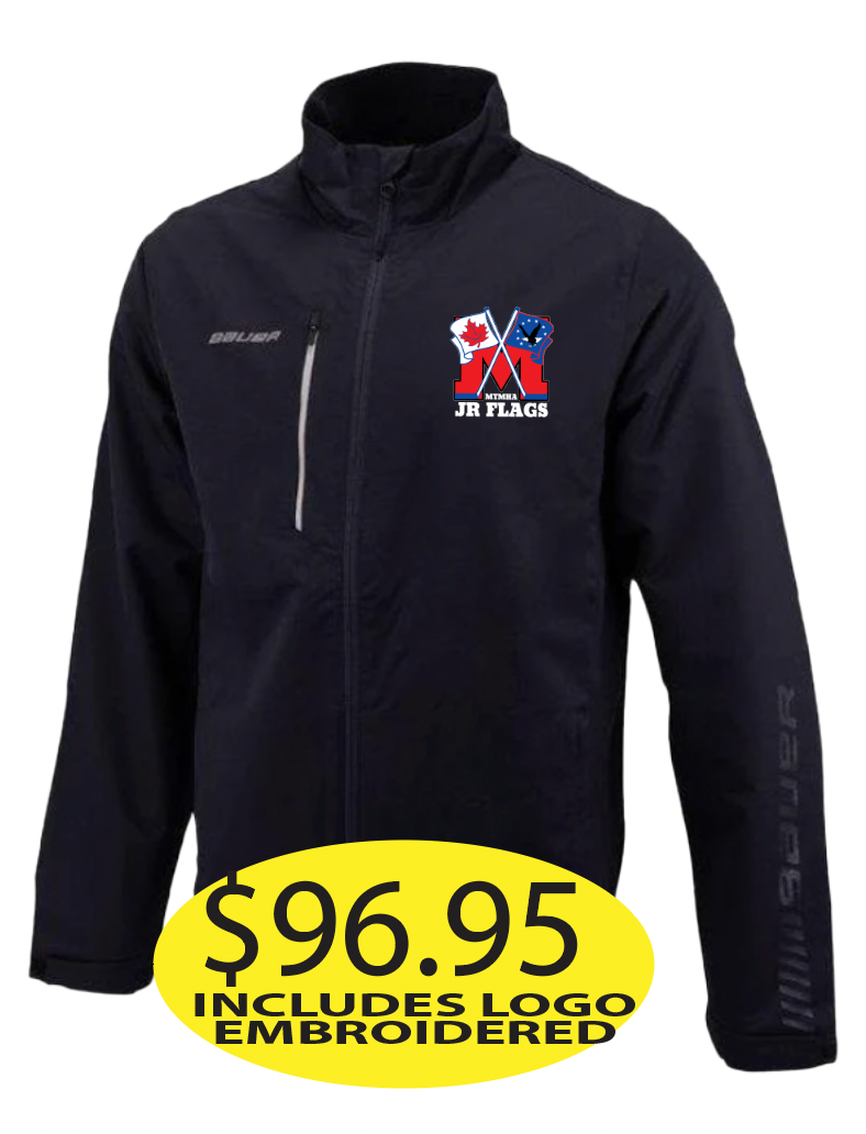 JR Flags Bauer Warmup Jacket with Logo Embroidered.